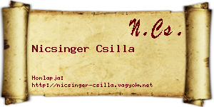 Nicsinger Csilla névjegykártya